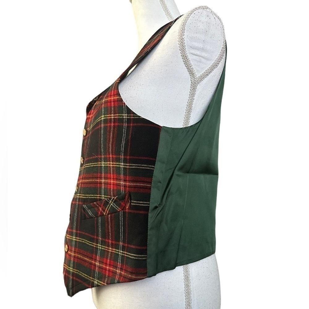 Vintage AMALGAMATED  clothing workers of America plaid wool front vest - Picture 3 of 5